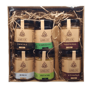 Amlou pack is gebundeld met overheerlijke smaken zoals pistache,kokos, chocola en pompoenpit